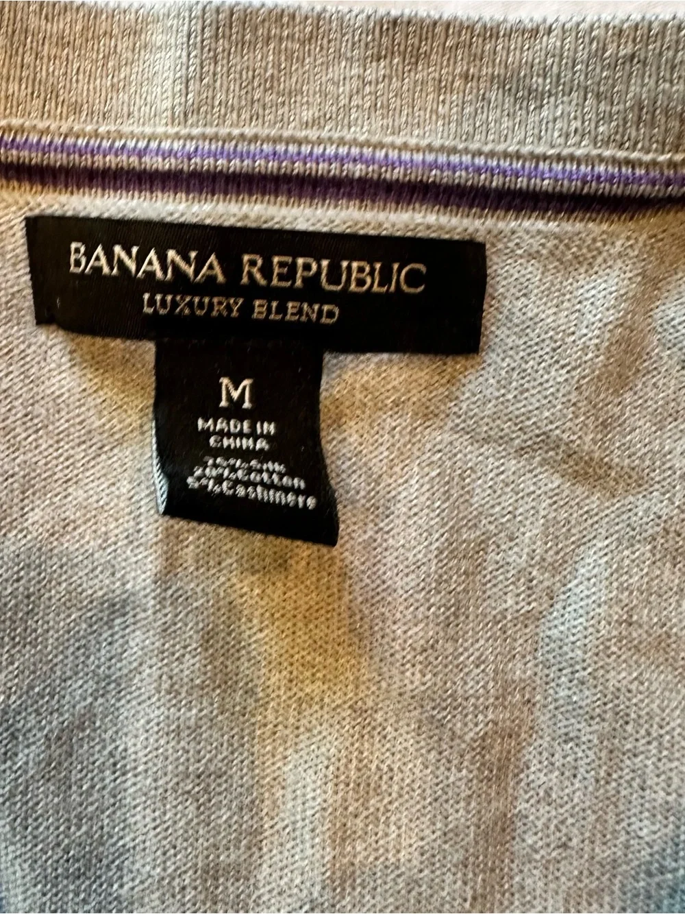 EUC Banana Republic Men’s Silk-Cotton-Cashmere V-Neck—Medium